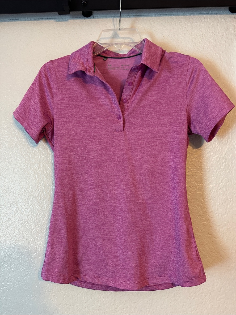 Under Armour Heathered Magenta Pink Golf Polo